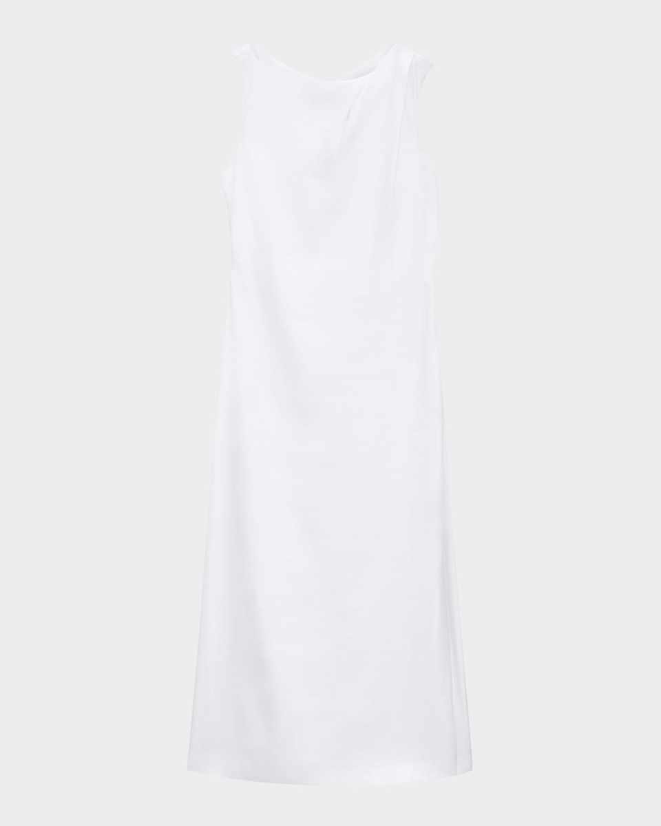 Asymmetric Draped Midi Dress